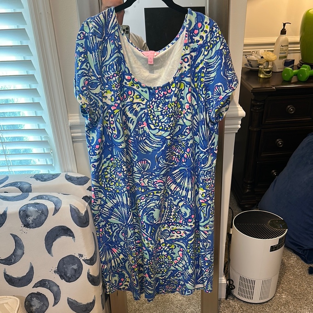 Lilly Pulitzer Blue and Pink Patterned Dress